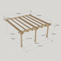 Wall Mounted Double Premium Pergola - 4.8m Depth
