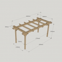 Double Garden Pergola - 1.8m Width