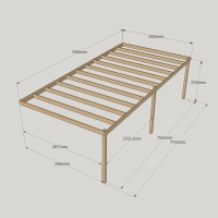 Wall Mounted Box Pergola - 3m Depth