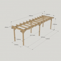 Double Garden Pergola - 2.4m Width