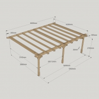 Wall Mounted Double Premium Pergola - 4.2m Depth
