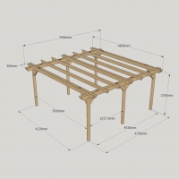 Double Garden Pergola - 4.8m Width