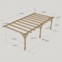 Wall Mounted Premium Pergola - 4.8m Depth