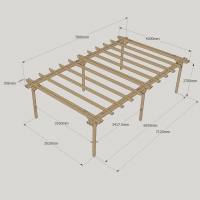 Double Garden Pergola - 4.2m Width