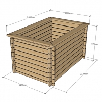 Raised Wooden Pond - Rectangular - 970mm Height