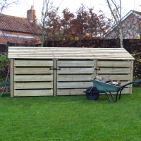 Empingham Log Store - 4ft Tall x 11ft Wide - Rutland Garden Furniture