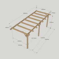 Wall Mounted Garden Pergola - 1.8m Depth