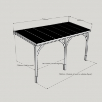 Polycarbonate Roof Carport - 2m Depth