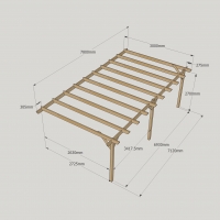Wall Mounted Garden Pergola - 3m Depth