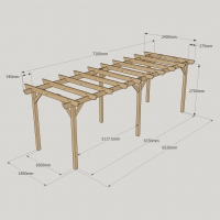 Garden Pergola - 2.4m Width