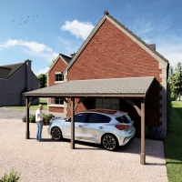 Felt Shingle Roof Carport - 2m Depth