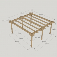 Double Premium Pergola - 4.2m Width - Rutland Garden Furniture