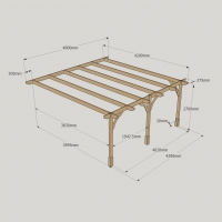 Wall Mounted Premium Pergola - 4.2m Depth