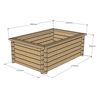 Raised Wooden Pond - Rectangular - 640mm Height