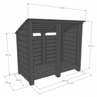 Cottesmore Log Store - 4ft Tall x 5ft Wide - Rutland Garden Furniture