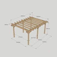 Double Garden Pergola - 3.6m Width