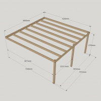 Wall Mounted Box Pergola - 4.2m Depth