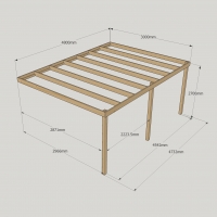 Wall Mounted Box Pergola - 3m Depth