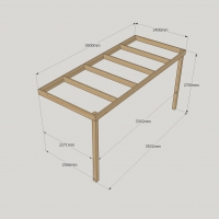 Wall Mounted Box Pergola - 2.4m Depth