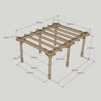 Double Premium Pergola - 4.8m Width - Rutland Garden Furniture