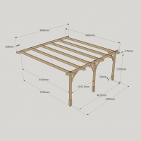 Wall Mounted Premium Pergola - 4.8m Depth