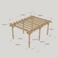 Double Garden Pergola - 3.6m Width