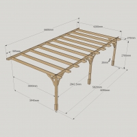 Wall Mounted Premium Pergola - 4.2m Depth