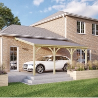 Felt Shingle Roof Carport - 3.5m Depth