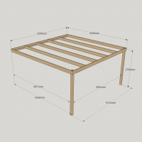 Wall Mounted Box Pergola - 4.2m Depth
