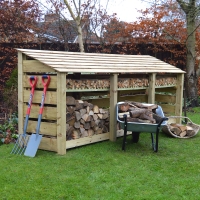 Empingham Log Store - 4ft Tall x 11ft Wide - Rutland Garden Furniture