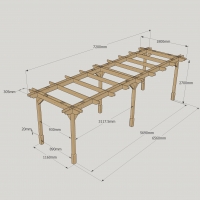 Double Premium Pergola - 1.8m Width - Rutland Garden Furniture