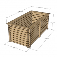 Raised Wooden Pond - Rectangular - 970mm Height