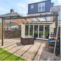 Wall Mounted Box Pergola - 4.8m Depth