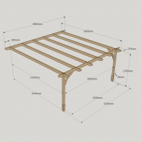 Wall Mounted Premium Pergola - 1.8m Depth