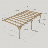 Wall Mounted Premium Pergola - 4.2m Depth