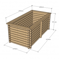 Raised Wooden Pond - Rectangular - 970mm Height