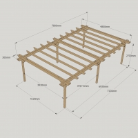 Double Garden Pergola - 4.8m Width