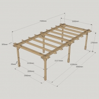 Double Premium Pergola - 3m Width - Rutland Garden Furniture