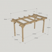 Double Garden Pergola - 1.8m Width