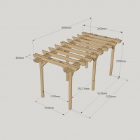 Double Garden Pergola - 2.4m Width