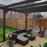 Clearance Wall Mounted Garden Pergola - 2 Post