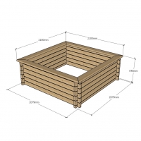 Raised Wooden Pond - Square - 640mm Height