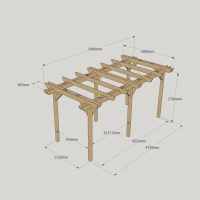 Double Garden Pergola - 1.8m Width