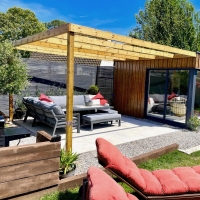 Wall Mounted Box Pergola - 2.4m Depth
