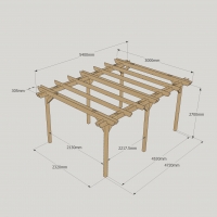 Double Garden Pergola - 3m Width