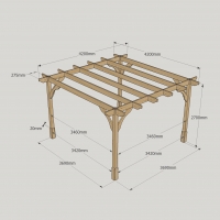 Premium Pergola - 4.2m Width