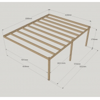 Wall Mounted Box Pergola - 4.2m Depth