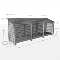 Ryhall Log Store - 4ft Tall x 9ft Wide