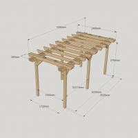 Double Garden Pergola - 2.4m Width