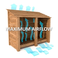 Cottesmore Log Store - 4ft Tall x 5ft Wide - Rutland Garden Furniture